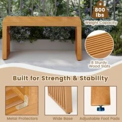 Tangkula 36 Inch Patio Bench All-Slat Acacia Wood Loveseat For 2 People 800 Lbs Capacity -Tangkula GUEST b9f27f8b c06d 4951 b73e 169771202d78 1