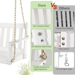 Tangkula 54" HDPE Porch Swing Outdoor Patio Hanging Chair W/ Cup Holder Adjustable Chain 18 Tangkula 54" HDPE Porch Swing Outdoor Patio Hanging Chair W/ Cup Holder Adjustable Chain -Tangkula GUEST ba91fdde 8591 4bf0 8026 f191ce5f0c3f