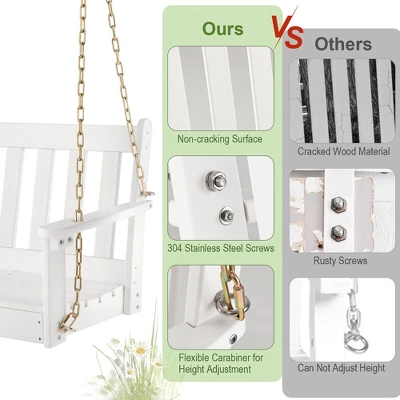 Tangkula 54" HDPE Porch Swing Outdoor Patio Hanging Chair W/ Cup Holder Adjustable Chain 9 Tangkula 54" HDPE Porch Swing Outdoor Patio Hanging Chair W/ Cup Holder Adjustable Chain - Image 7