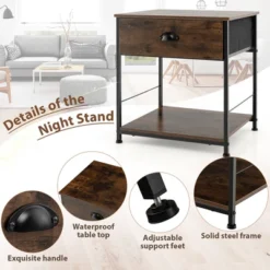 Tangkula 2-tier Nightstand Bedside End Sofa Coffee Table For Bedroom Living Room -Tangkula GUEST badde00c 6d16 4925 802d a81d0212e8ca