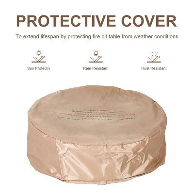 Tangkula Outdoor 40000 BTU Gas Fire Pit Table Electronic Propane Ignition Lava Rock BrownGrey 5 Tangkula Outdoor 40000 BTU Gas Fire Pit Table Electronic Propane Ignition Lava Rock BrownGrey - Image 3