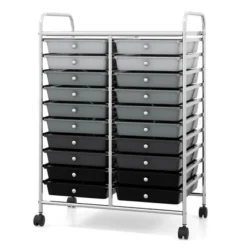 Tangkula Office Rolling Cart 20 Storage Drawers Scrapbook Paper Studio Organizer Gray -Tangkula GUEST bb4a9b89 8078 40b4 8ed8 6125f0985510