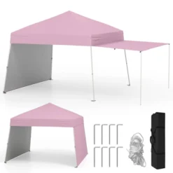 Tangkula 14 X 9.2 FT Pop Up Canopy Tent W/ 2 Convertible Sidewalls To Awning & Stakes -Tangkula GUEST bb99b933 c8ea 439a 8fa4 90b9bfdda44e