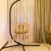 Tangkula Hammock Chair Macrame Swing, Patio Hanging Hammock Chair W/ LED Lights, Hanging Cotton Rope Hammock Swing Chair -Tangkula GUEST bba3a01d 72bc 4891 8a99 087d2f3b5ce1