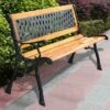 Tangkula Garden Metal Bench Porch Path Hardwood Chair For Patio Park Outdoor Deck -Tangkula GUEST bc1cb5fb d7e6 441b aeab 35e1e179bab8