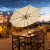 Tangkula 10 Ft Patio Table Market Umbrella Yard Outdoor W/ Solar LED Lights
