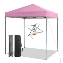 Tangkula 6.6x6.6 FT Folding Pop-up Canopy W/ 6.2-8 Height Adjustment Outdoor Pink -Tangkula GUEST bd648f2c 5e2a 4c42 a6ab d8d9a9ff6012
