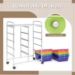 Tangkula 10-Drawer Rolling Storage Cart Tools Scrapbook Paper Organizer On Wheels Rainbow 17 Tangkula 10-Drawer Rolling Storage Cart Tools Scrapbook Paper Organizer On Wheels Rainbow -Tangkula GUEST bd7741bb 9ab1 48bf b10a 2765bf5a339b
