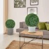 Tangkula 2 PCS 16" Artificial Boxwood Topiary Balls Sun-protective Round Greenery Bushes -Tangkula GUEST bd8991da adae 4ddf ad42 ebc7b7a6eb09