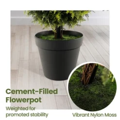 Tangkula 2 PCS 47.5" Artificial Boxwood Topiary Tree W/ Natural Vines PE Leaves & Flowerpot -Tangkula GUEST bdb2b33c 7bf4 4e57 8bd4 1da263b87fd0