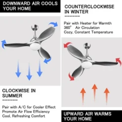 Tangkula Modern 48" Ceiling Fan With Light, Remote Control, Reversible Noiseless Motor, 5-Speed & 3 Colors Temperature Switch Silver -Tangkula GUEST be418afe af36 465d b6f5 b4e8effdb527