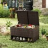 Tangkula 48 Gallon PE Wicker Rattan Deck Box W/ Shoe Rack Outdoor Storage Bin W/ Protective Liner 2 Tangkula 48 Gallon PE Wicker Rattan Deck Box W/ Shoe Rack Outdoor Storage Bin W/ Protective Liner -Tangkula GUEST be86bbc3 867c 4cf4 86eb e0bd9d513d9d