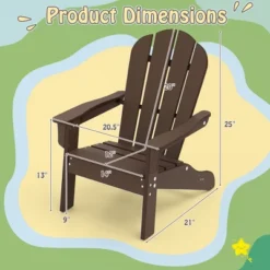 Tangkula 2PCS Kid's Adirondack Chair All-Weather HDPE Toddler Lawn Chair W/ Ergonomic Design -Tangkula GUEST be958857 3a32 4db1 8794 e0f370565fff