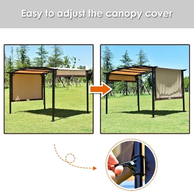 Tangkula 12' X 9' Pergola Kit Metal Frame Gazebo Canopy Cover Patio Shelter 7 Tangkula 12' X 9' Pergola Kit Metal Frame Gazebo Canopy Cover Patio Shelter - Image 5
