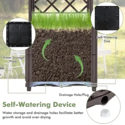 Tangkula Raised Garden Bed W/Trellis Planter Box For Climbing Plants 16" X 16" X 53" -Tangkula GUEST bfab6d61 9989 4ece bbc8 d9ba3bac4f36