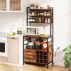 Tangkula 67" Bakers Rack W/ Power Outlet Coffee Bar Cabinet W/ S-Shaped Hooks -Tangkula GUEST c0569cda 35b7 4c81 8710 6c691087ceae