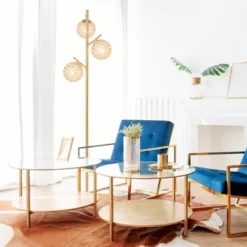 Tangkula 3-Globe Floor Lamp W/ Foot Switch & 3 E26 Bulb Bases Sturdy Metal Pole -Tangkula GUEST c0844f32 4849 45a5 8a07 1da73339e46a