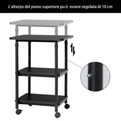 Tangkula 3-Tier Adjustable Rolling Under Desk Printer Cart With 3 Storage Shelves Printer Stand For Home Office -Tangkula GUEST c0889222 6605 4bd1 8316 91fb083ab0ed