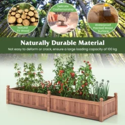 Tangkula Wooden Raised Garden Bed Outdoor Rectangular Planter Box W/ Drainage Holes Liner Raised Planter For Vegetable Fruit Flower Herb 20 Tangkula Wooden Raised Garden Bed Outdoor Rectangular Planter Box W/ Drainage Holes Liner Raised Planter For Vegetable Fruit Flower Herb -Tangkula GUEST c1e21954 b9df 4830 9c47 e13756b9a404