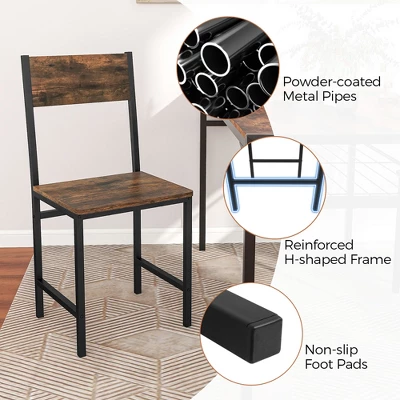 Tangkula Set Of 2 Dining Chairs W/Metal Legs Slanted Back Wide Seat For Living Room 7 Tangkula Set Of 2 Dining Chairs W/Metal Legs Slanted Back Wide Seat For Living Room - Image 5