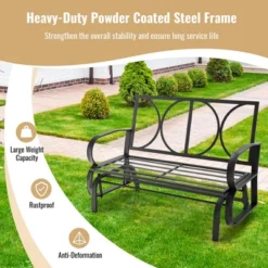 Tangkula 2-Person Outdoor Patio Glider Bench Swing Seat Bench W/ Seat & Back Cushions -Tangkula GUEST c2eb0a6b 9b58 4541 9cfa 71f5306bcd8d