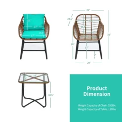 Tangkula 3 Pieces Outdoor Furniture Set Patio Bistro Set W/2 Armchairs & Tempered Glass Table White/Turquoise/Red 12 Tangkula 3 Pieces Outdoor Furniture Set Patio Bistro Set W/2 Armchairs & Tempered Glass Table White/Turquoise/Red -Tangkula GUEST c2f8100b c5ac 4c96 9f7e 12c4ae4f1cfb