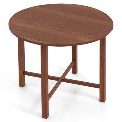 Tangkula 36" Foldable Kitchen Table Round Dining Table W/Solid Rubber Wood Legs 11 Tangkula 36" Foldable Kitchen Table Round Dining Table W/Solid Rubber Wood Legs - Image 9