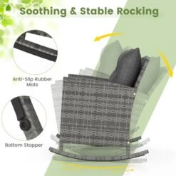 Tangkula Set Of 3 Wicker Rocking Set Patio W/ Tempered Glass Table & Soft Cushions 15 Tangkula Set Of 3 Wicker Rocking Set Patio W/ Tempered Glass Table & Soft Cushions -Tangkula GUEST c32f75ff f195 4de6 add7 8d4431267981