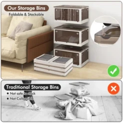 Tangkula 6-Pack Stackable Storage Bins W/Lids 24 Gallon Collapsible Plastic Container Box -Tangkula GUEST c3fa06d1 a465 49cd 9784 303e2ef70ff8