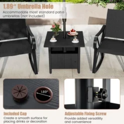 Tangkula Outdoor Side Table W/ 1.89" Umbrella Hole Patio Umbrella Table Base Stand -Tangkula GUEST c437770f 3b19 44ac 90ba a63cff773a79