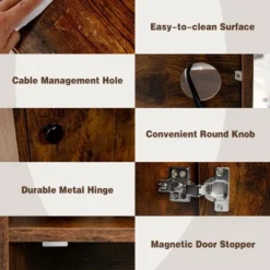 Tangkula Nightstand Bedside End Side Table Bookshelf W/ Charging Station -Tangkula GUEST c45613a3 1b4d 4aec af69 e6bf55648868