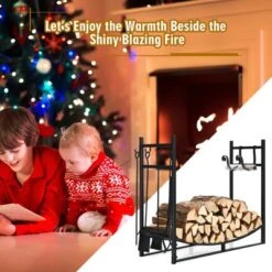 Tangkula 36” Firewood Rack With Tool Set 36” Fireplace Log Holder For Indoor&Outdoor Wood Stacker Lumbar Storage Organizer -Tangkula GUEST c4f57f91 80fd 43f8 8b50 9b13728ba35d