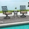 Tangkula Patio Metal Swivel Chairs Set Of 2 Fabric Bistro Rocker Chairs W/ Curved Armrests -Tangkula GUEST c505ba1d 206e 4956 b1a5 b11fc8a0ee8d 1