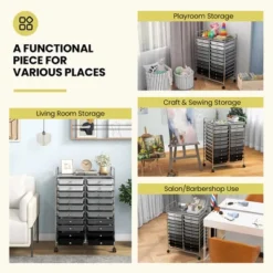 Tangkula Office Rolling Cart 20 Storage Drawers Scrapbook Paper Studio Organizer Gray -Tangkula GUEST c50e0b36 3276 4491 8319 1098079ac6fa