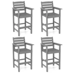 Tangkula Patio Bar Stools Set Of 4 Tall Adirondack Chair W/ Backrest Armrests & Footrests 24 Tangkula Patio Bar Stools Set Of 4 Tall Adirondack Chair W/ Backrest Armrests & Footrests -Tangkula GUEST c56bb0c4 af20 4ff0 b080 7e0ad07ad97e
