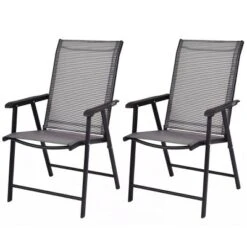 Tangkula 2PCS Folding Chairs Steel Frame Patio Garden Outdoor W/ Armrest & Footrest -Tangkula GUEST c5ceba91 8957 4d5e 83fe a74bbcf5644f