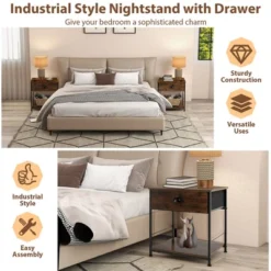 Tangkula 2-tier Nightstand Bedside End Sofa Coffee Table For Bedroom Living Room -Tangkula GUEST c6482890 8b85 4a5c 8911 115292202466