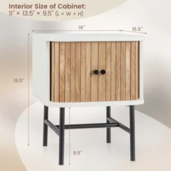 Tangkula Set Of 2 Nightstand Compact Modern End Side Table W/ Sliding Doors -Tangkula GUEST c6eaa767 2d1b 47e3 9aeb fe33e57460f9