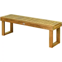Tangkula Set Of 2 Patio Garden Dining Bench Acacia Wood Bench -Tangkula GUEST c780c21f 9375 4c55 9aaa 4f758ec0c858