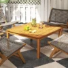 Tangkula Outdoor Coffee Table W/ Slatted Tabletop Small Outside Table Square Patio Table -Tangkula GUEST c86d9dd1 6e8f 4eee 9f5e 60ab9c86a48c