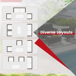 Tangkula 4 Piece Patio Rattan Conversation Set Outdoor Wicker Furniture Set With Chair Loveseat & Tempered Glass Table Cozy Seat Cushions -Tangkula GUEST c918fa89 246b 4c6e b4b8 dab25ba4b1bd