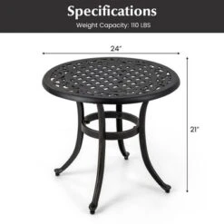 Tangkula Cast Aluminum Patio Table 24"Outdoor Round Side Table Anti-Rust Coffee Bistro Table -Tangkula GUEST c92d219d 4bdd 48c8 a8c7 dae9a4cd8638