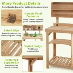 Tangkula Garden Work Bench, Wood Potting Station W/ Bottom Shelves & Top Compartments Solid Fir Wood Structure 18 Tangkula Garden Work Bench, Wood Potting Station W/ Bottom Shelves & Top Compartments Solid Fir Wood Structure -Tangkula GUEST c940d097 adee 4907 bb68 a7bf33859bb8