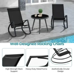 Tangkula 2 PCS Patio Rocking Chairs W/ Ergonomic Backrest Seat Safe Stoppers For Backyard -Tangkula GUEST ca81749e e9bb 4371 be93 7c193c301ee6