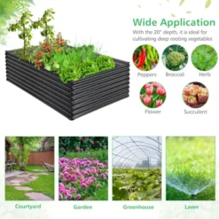 Tangkula Galvanized Metal Raised Garden Bed 71" x 20.5" x 43.5" Large Outdoor Raised Planter Box For Vegetable Flower Fruit Herb Garden 18 Tangkula Galvanized Metal Raised Garden Bed 71" x 20.5" x 43.5" Large Outdoor Raised Planter Box For Vegetable Flower Fruit Herb Garden -Tangkula GUEST ca8cdb74 7891 4b97 bb84 3b28a247416e