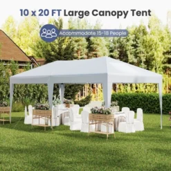 Tangkula 10 X 20 FT Portable Gazebo Shelter W/12 Wind Ropes & 6 Ground Stakes Carrying Bag -Tangkula GUEST cb58005c 4b92 4b50 ab13 4ac4a87bf559