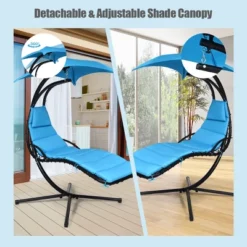 Tangkula Patio Hammock Chair Floating Hanging Chaise Lounge Chair W/ Canopy 18 Tangkula Patio Hammock Chair Floating Hanging Chaise Lounge Chair W/ Canopy -Tangkula GUEST cb62f936 a0c4 4bd3 bebd a6abaa5fb0e5