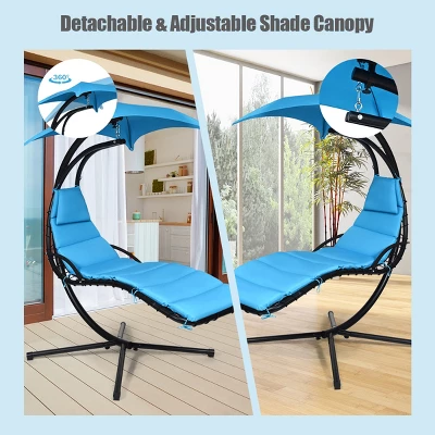 Tangkula Patio Hammock Chair Floating Hanging Chaise Lounge Chair W/ Canopy 8 Tangkula Patio Hammock Chair Floating Hanging Chaise Lounge Chair W/ Canopy - Image 6