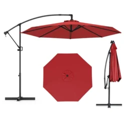 Tangkula 10 FT Patio Offset Umbrella W/ X-shaped Base Infinite Tile & 360° Rotation -Tangkula GUEST cb8059fe 6341 472a b473 0af72915e051
