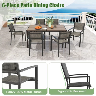 Tangkula 59" X 35" Large Rectangle Outside Table W/ Metal Legs Accommodate Up To 6 9 Tangkula 59" X 35" Large Rectangle Outside Table W/ Metal Legs Accommodate Up To 6 - Image 7